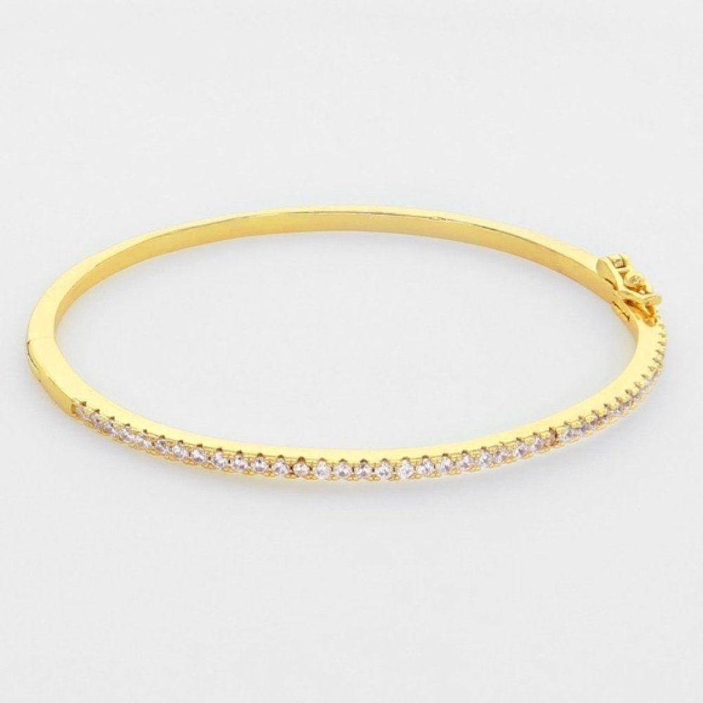 NEW Pave CZ Diamond Bangle Cuff Bracelet NWT